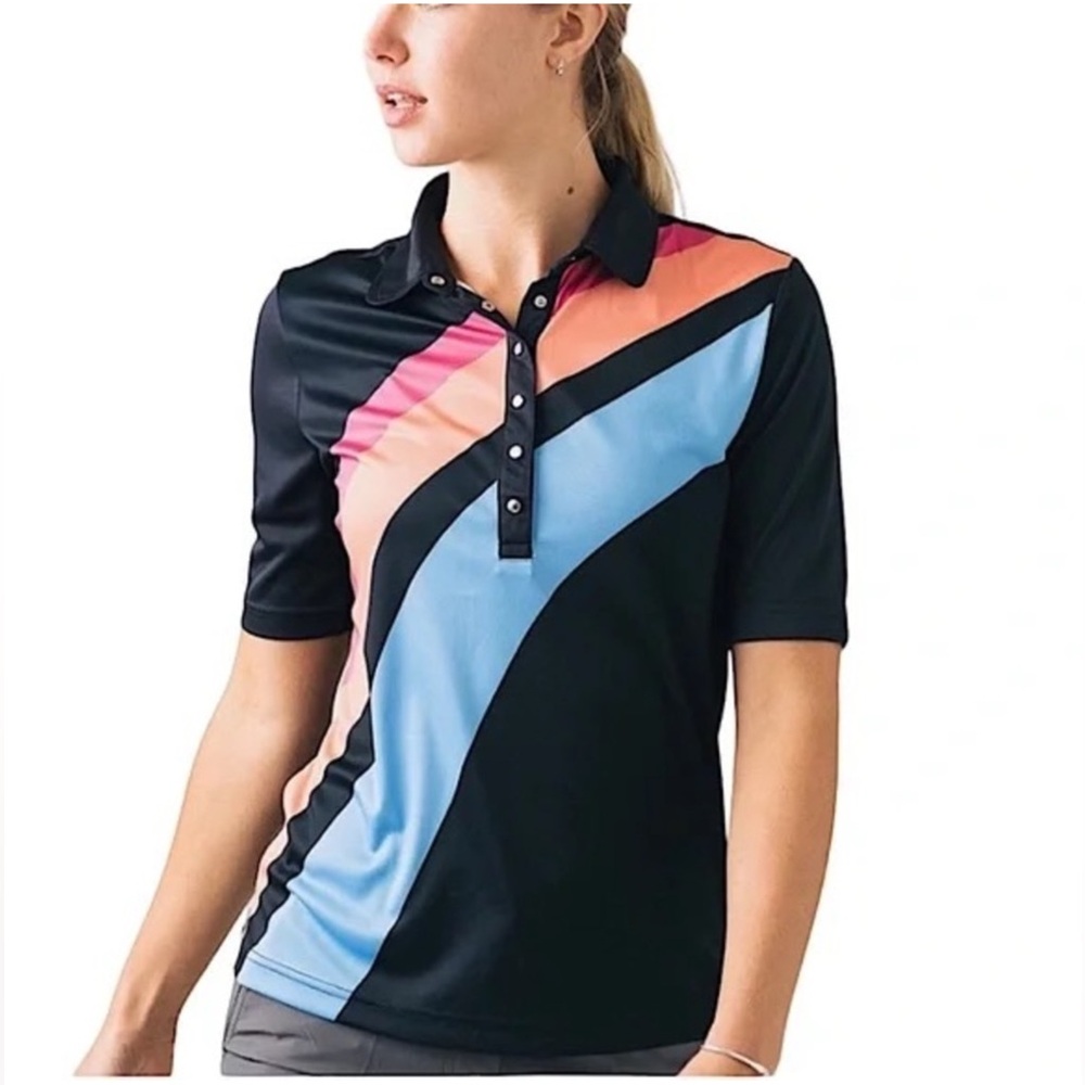 ZYIA: NWT Rainbow Clubhouse Polo small